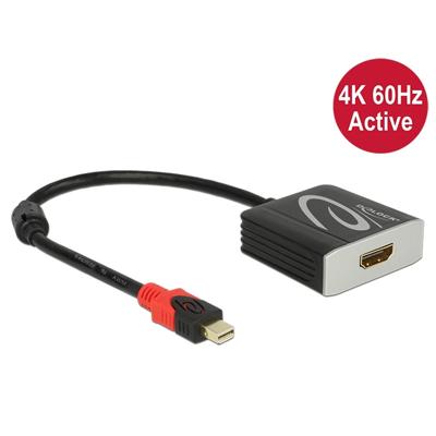Delock 62735 DisplayPort-kabel DisplayPort / HDMI Aansluitkabel DisplayPort-bus, HDMI-A-bus 0.2 m Zwart 4K UHD