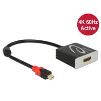 Delock 62735 DisplayPort-kabel DisplayPort / HDMI Aansluitkabel DisplayPort-bus, HDMI-A-bus 0.2 m Zwart 4K UHD - thumbnail
