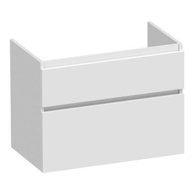 Brauer Delight - Onderkast - 80 cm - met 2 Softclose Lades Greeploos en 1 Sifon Uitsparing - Hoogglans Wit