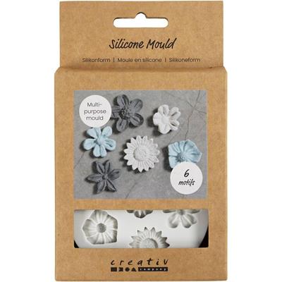 Creativ Company Siliconen vormen, bloem, h: 0,5 cm, l: 1,5-2,5 cm, 1 stuk