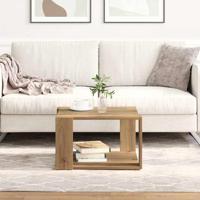 Salontafel artisanaal eikenkleurig 51.5 x 51.5 x 30 cm - thumbnail