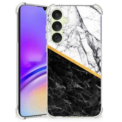 Samsung Galaxy A35 Anti-Shock Hoesje Marmer Wit Zwart - Origineel Cadeau Man Samsung Galaxy A35 Anti-Shock Hoesje Marmer Wit Zwart - Origineel Cadeau Man