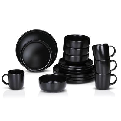 Alpina Serviesset 16-Delig - Bordenset 4 Persoons - Zwart, Creme, Zand Alpina Serviesset 16-Delig - Bordenset 4 Persoons - Zwart, Creme, Zand