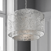 Hanglamp zilver &apos;Mesh Grande&apos; zilver By Rydens mesh E27 fitting 48 cm - thumbnail