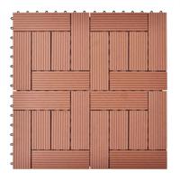 Terrastegels 11 stuks 30 x 30 cm WPC 1 m2 bruin - thumbnail