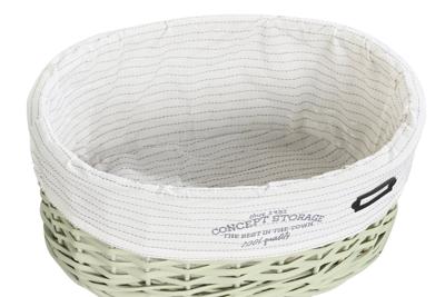 Mandenset DKD Home Decor Groen vlechtwerk 51 x 37 x 56 cm (5 Onderdelen)