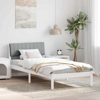 Bedframe Wit en lichtgrijs 90 x 200 cm Massief grenenhout - thumbnail