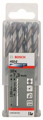 Bosch Accessories 2608585502 2608585502 HSS Metaal-spiraalboor 7.3 mm Gezamenlijke lengte 109 mm Geslepen DIN 338 Cilinderschacht 10 stuk(s)