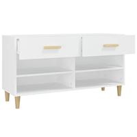 Schoenenkast 102x35x55 cm bewerkt hout wit - thumbnail