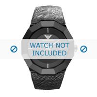 Armani horlogeband AR7309 Leder Zwart 26mm - thumbnail
