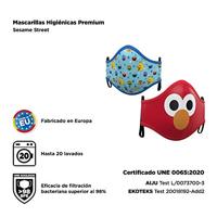 Hygiënisch en herbruikbaar gezichtsmasker gemaakt van stof Sesame Street Premium 3-5 jaar - thumbnail
