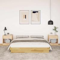 Bedframe zonder matras 135x190 cm massief hout eiken - thumbnail