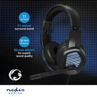 Nedis GHST410BK Gaming Headset Over-ear Surround Usb Type-a Inklapbare Microfoon 2.10 M Led - thumbnail