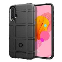 Schokbestendig Rugged Shield volledige dekking beschermende siliconen case voor Huawei Nova 5 (zwart) - thumbnail