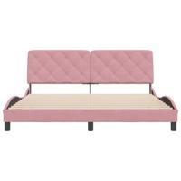 Bedframe zonder matras fluweel roze 200x200 cm - thumbnail