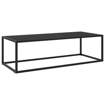 Salontafel met zwart glas 120x50x35 cm zwart Salontafel met zwart glas 120x50x35 cm zwart