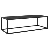 Salontafel met zwart glas 120x50x35 cm zwart - thumbnail