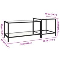 2-delige Salontafelset gehard glas transparant - thumbnail