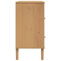 Dressoir SENJA rattan-look 80x40x80 cm massief grenenhout bruin - thumbnail