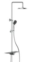 AQUASTAR hoofddouche set met planchet, chroom-antraciet wellness hoofddouche met antikalk nozzles, hoofddouche: Ø ca. 24 cm handdouche met 5 functies en met antikalk nozzles, maat: Ø ca. 10 cm m - thumbnail