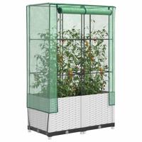 Plantenbak verhoogd met kashoes 80x40x138 cm rattanlook - thumbnail