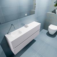 MONDIAZ ADA 120cm toiletmeubel cale. LEX wastafel talc links zonder kraangat - thumbnail