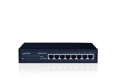 LANCOM GS-1108, Unmanaged Gigabit Ethernet-switch, 8 poorten (10/100/1000 Mbit/s), geruisloos door ventilatorloos design, geïntegreerde voeding