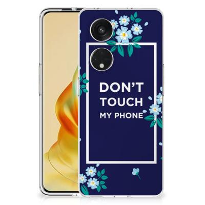 OPPO Reno8 T 5G Silicone-hoesje Flowers Blue DTMP OPPO Reno8 T 5G Silicone-hoesje Flowers Blue DTMP