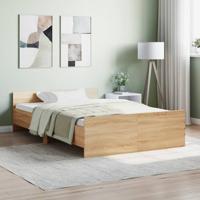 Bedframe met hoofd- en voeteneinde sonoma eikenkleur 135x190 cm - thumbnail