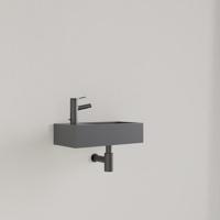 Fontein Gliss Design Nano 36x18x9 cm 1 Kraangat Links Leigrijs - thumbnail