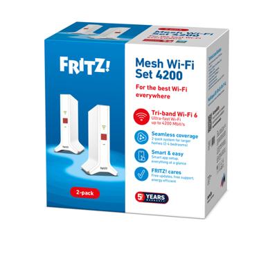 AVM FRITZ!Mesh Set 4200 2-pack Mesh router Rood - thumbnail