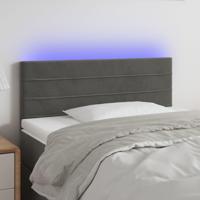 Hoofdbord LED 90x5x78/88 cm fluweel donkergrijs - thumbnail