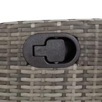 5-delige Tuinset met kussens poly rattan grijs - thumbnail