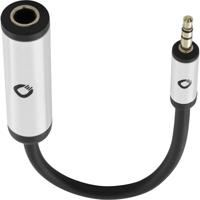 Oehlbach Jackplug Audio Adapterkabel [1x Jackplug female 6,3 mm - 1x Jackplug male 3,5 mm] 15 cm Zwart - thumbnail