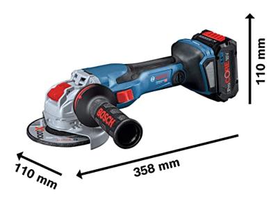 Bosch Blauw Haakse accuslijpmachine | GWS 18V-15 C Professional | X-LOCK | BITURBO | zonder accu&apos;s en lader in L-BOXX - 06019H6400