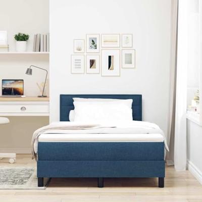 Boxspringbed met matras en LED stof blauw 120x200 cm