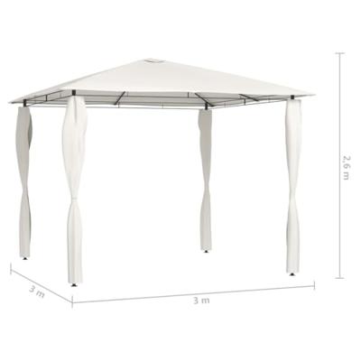 Prieel met paalhoezen 160 g/m 3x3x2,6 m crmekleurig