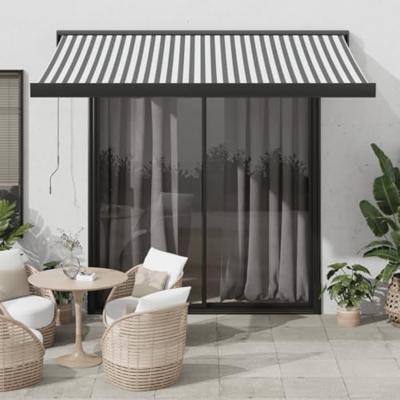 Luifel uittrekbaar 3,5x2,5 m stof en aluminium antraciet en wit Luifel uittrekbaar 3,5x2,5 m stof en aluminium antraciet en wit
