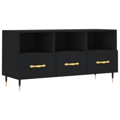 Tv-meubel 102x36x50 cm bewerkt hout zwart