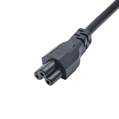 Akyga Stroom Adapterkabel [1x Randaarde stekker - 1x Apparaatbus C5] 1.00 m Zwart