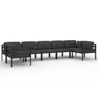 7-delige Loungeset met kussens aluminium antracietkleurig - thumbnail