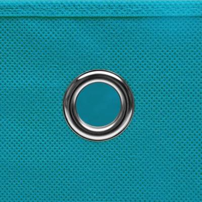 VidaXL Opbergboxen met deksel 10 st 32x32x32 cm stof babyblauw