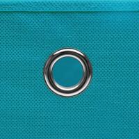 VidaXL Opbergboxen met deksel 10 st 32x32x32 cm stof babyblauw - thumbnail