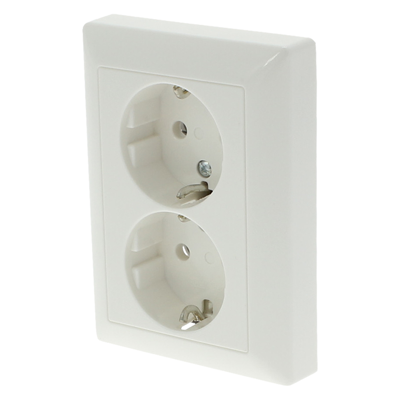 Jung AS500 Contactdoos | Inbouw | 2-voudig | Randaarde | Polarwit - 66.003.50