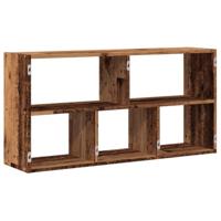 Wandschap 100x25x50 cm bewerkt hout oud houtkleurig - thumbnail