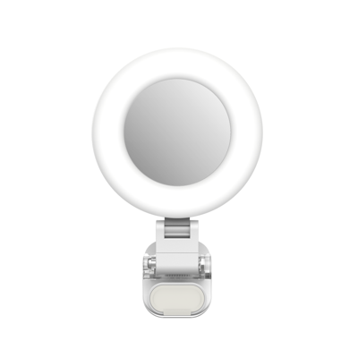 Telesin Mini Selfie Ringlamp met klem voor smartphone - wit