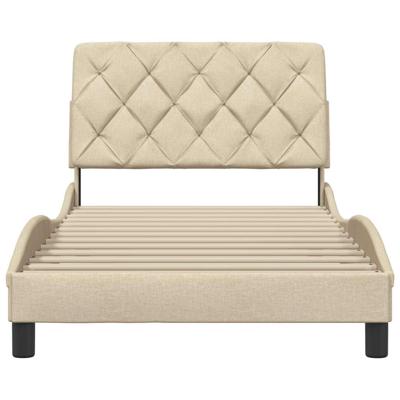 Bedframe zonder matras 120x200 cm stof crèmekleurig