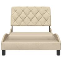 Bedframe zonder matras 120x200 cm stof crèmekleurig - thumbnail