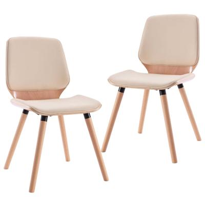 VidaXL Eetkamerstoelen 2 st kunstleer crème VidaXL Eetkamerstoelen 2 st kunstleer crème