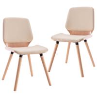 VidaXL Eetkamerstoelen 2 st kunstleer crème - thumbnail